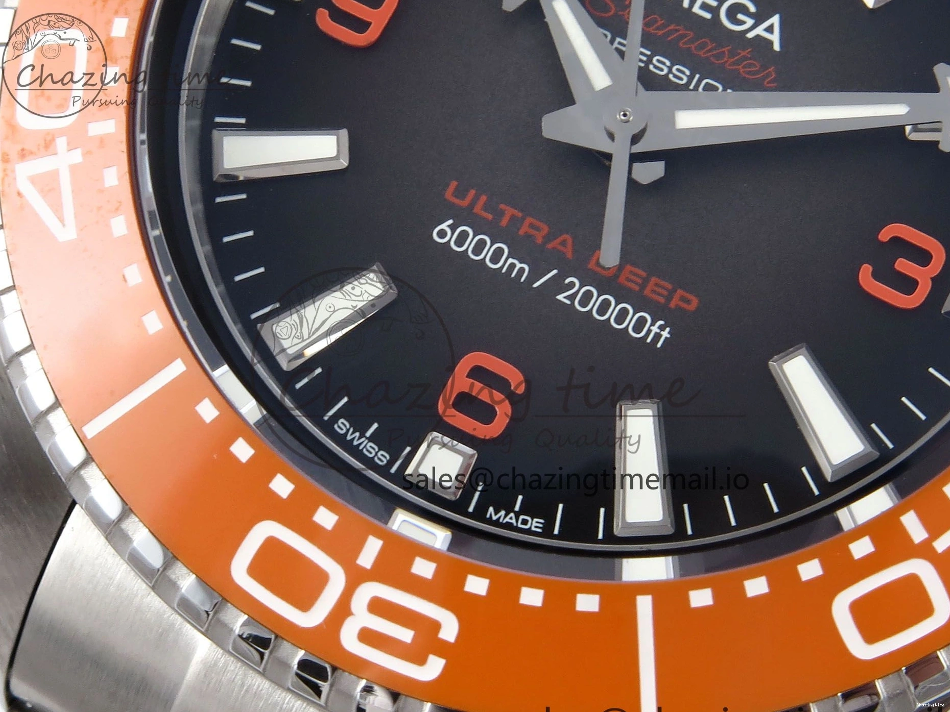 0408 Seamaster 6000M Ultra Deep SS VRF 1:1 Best Edition Gray Dial Orange Bezel on SS Bracelet A8912 Super Clone NewStyle 7687